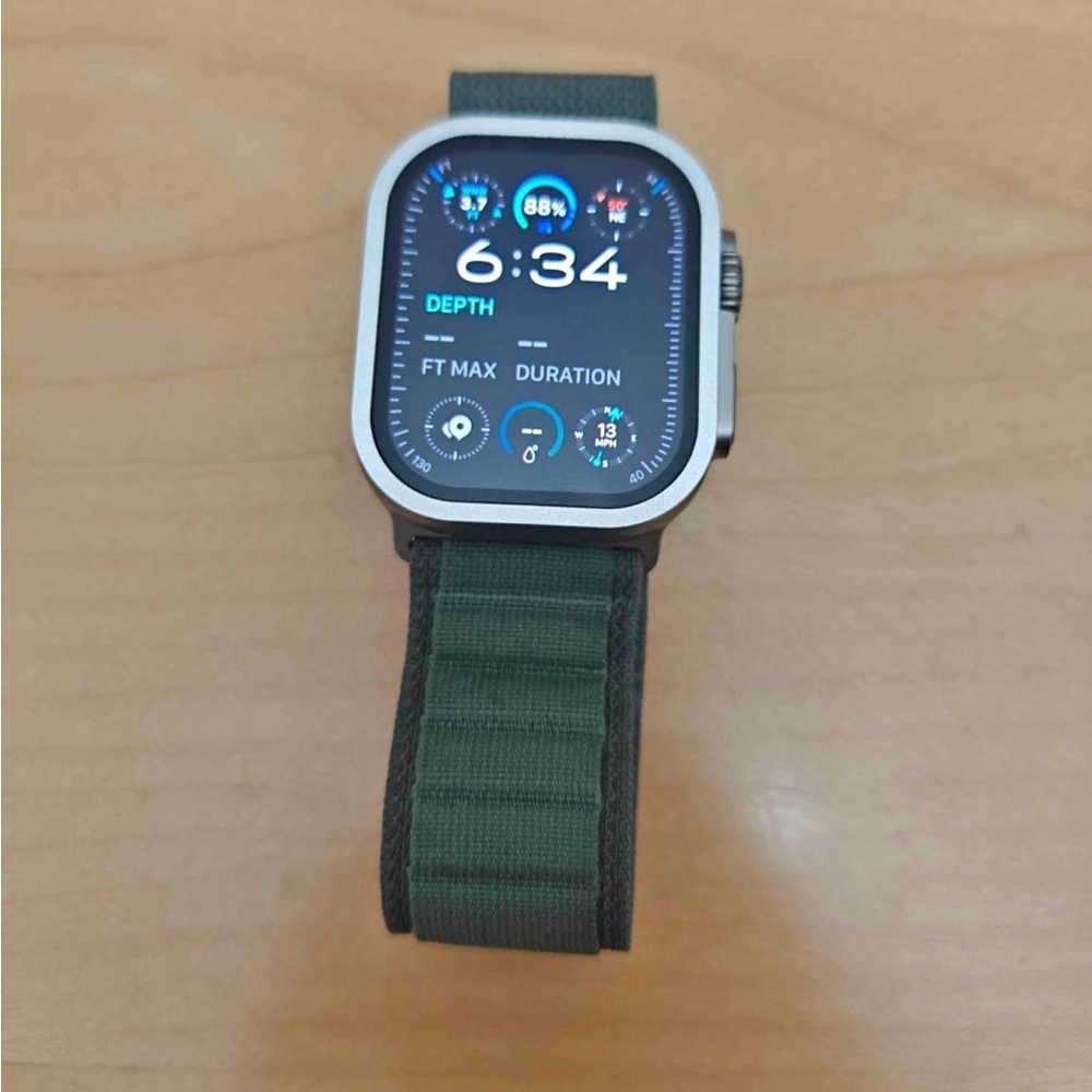 Smartwatch with Green Strap